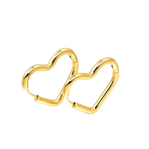 Boucles d'Oreilles Créoles en Forme de Cœur en Acier Inoxydable pour Femmes Bijoux Minimalistes Géométriques Plaqués Or