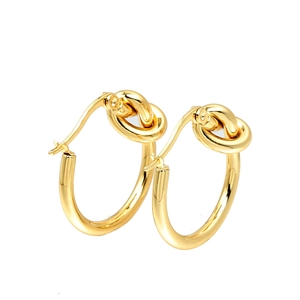 Boucles d'Oreilles Créoles Nœud en Acier Inoxydable Plaqué Or 18K pour Femme Boucles d'Oreilles Rondes Géométriques Torsadées Bijoux