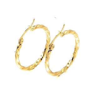 Damen Minimalistische Edelstahl Verdrehte Creolen Gold Vergoldet Spiral Design Runde Ohrreifen Mode Nischenschmuck
