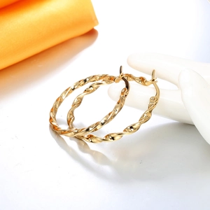 Minimalistische 18K vergoldete Titanstahl-Ohrringe mit elegantem gedrehtem Spiraldesign