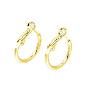 Boucles d'Oreilles Créoles Filetées en Or en Acier Inoxydable de Mode pour Femmes Géométriques Minimalistes en Forme de C