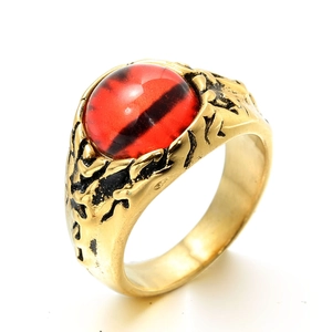 Vintage Punk Edelstahl Ring Für Herren Damen Gothik Drachen Böses Auge Ring Vergoldet Geprägte Textur Retro Finger Schmuck Geschenk