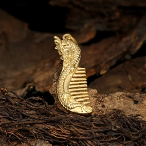 Goldener Drachen-Kamm-Anhänger aus Edelstahl für Hip-Hop-Modeketten Zubehör