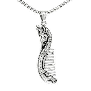 Vintage Edelstahl Drachen Kamm Anhänger Ohne Kette Hip Hop Punk Coiled Dragon Schmuck Für Herren Damen Trendy Halsketten Zubehör