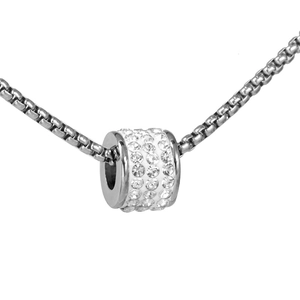 Pendentif Cylindrique en Acier Inoxydable à la Mode Seulement Sans Chaîne Pavé de Strass pour la Fabrication de Colliers DIY Accessoire de Bijoux Femme