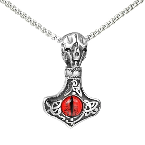 Viking Thor's Hammer Mjolnir Pendant Necklace Stainless Steel Skull Celtic Knot Gothic Punk Men Jewelry Gift