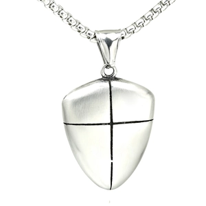 Vintage Punk Stainless Steel Cross Shield Pendant For Men Gothic Knight Shield Pendant Only Without Chain Jewelry Gift