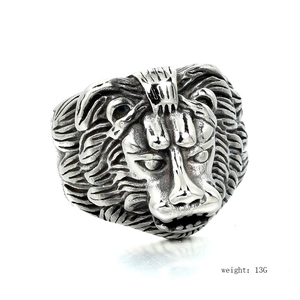 Bague tête de tigre rétro en acier inoxydable avec anneau ouvert réglable et poids 13g