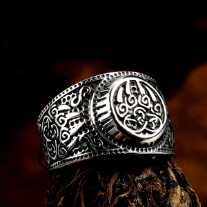 Anello Zampa d'Orso in Acciaio Inossidabile Vintage Nodo Celtico Guerriero Vichingo per Uomo Gioielli Moda Nordica