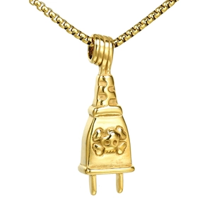 Collana con Pendente a Spina a Teschio in Acciaio Inossidabile Vintage Punk per Uomo Gioielli Retro Gothic Oro Argento Arcobaleno