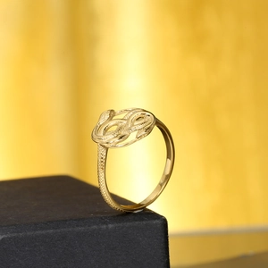 Bague double serpent rétro en acier inoxydable doré avec texture d'écailles détaillée