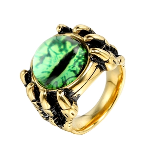 Punk Stainless Steel Dragon Claw Evil Eye Open Ring Gothic Vintage Eagle Claw Finger Ring For Men Women Gold Plated Jewelry