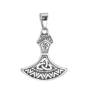 Collier Pendentif Hache De Thor Viking Vintage En Acier Inoxydable Avec Nœuds Celtiques Et Symboles Triquetra Pour Hommes Femmes