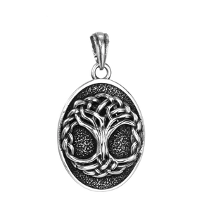 Vintage Stainless Steel Tree of Life Pendant Necklace Norse Mythology World Tree Celtic Knot Jewelry For Men Women Gift