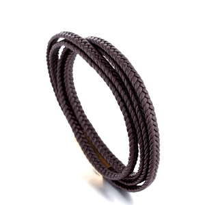 Bracelet pour Homme en Cuir Tressé Multi-couches Avec Fermoir Magnétique en Acier Inoxydable Bracelet en Corde de Cuir Tressé à la Main