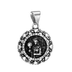 Vintage Hip Hop Edelstahl Amor Anhänger Halskette Für Herren Individuelles Design Retro Religiöse Figur Medaillon Schmuck