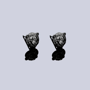 Boucles d'Oreilles Clous Tête de Lion Vintage pour Hommes Femmes en Métal de Cuivre Tige en Acier Inoxydable Bijoux Punk Hip Hop