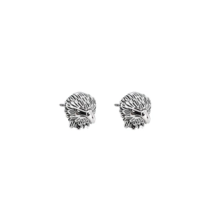Boucles d'oreilles tête d'aigle vintage avec plaquage argent noir détaillé pour hommes
