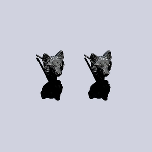 Retro Wolf Head Stud Earrings With Stainless Steel Post Copper Punk Gothic Animal Jewelry For Men Women Unisex Accessory