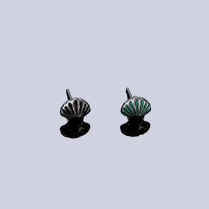 Unisex Copper Shell Shape Stud Earrings Electroplated Enamel Ocean Style Jewelry For Women Men Daily Wear Fashion Accessory