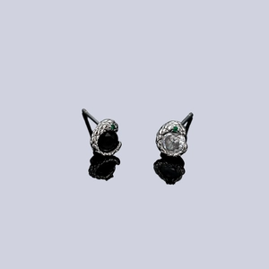 Vintage Gothic Snake Head Stud Earrings For Men Women Copper Stainless Steel Post Rhinestone Animal Jewelry Gift
