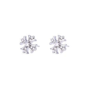Boucles d'oreilles iris croix en argent avec cristaux de zircone pour hommes et femmes