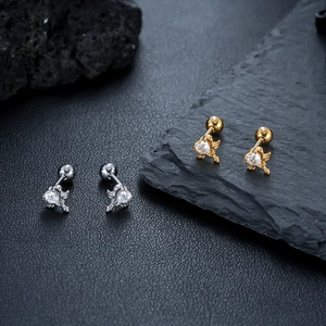 Titanstahl Herz Flügel Ohrstecker Strass Eingelegt Modeschmuck Für Damen Herren Individuelles Ohrring Zubehör