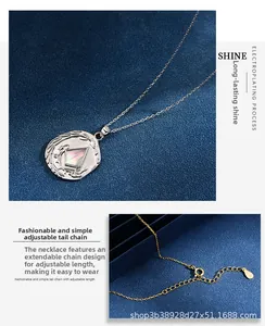 S925 Silber Anhänger Halskette Detail mit Perlmutt und verstellbarer Verlängerungskette