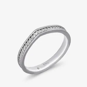 Elegant 925 Sterling Silver V Shaped Ring Minimalist Zirconia Inlaid Jewelry For Women Daily Versatile Accessory