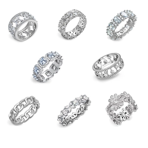 Elegante collezione di anelli in argento sterling S925 con zirconi da donna