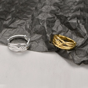 Bagues minimalistes en argent sterling S925 avec nœuds tressés en finitions or et argentées