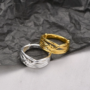 Bagues nœuds minimalistes en argent sterling S925 finitions dorée et argentée
