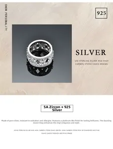 Détail de la bague en argent 925 avec zircon 5A et motif floral évidé élégant