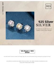 Détail de trois bagues en argent sterling 925 avec pierres jaunes, roses et blanches