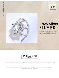 Macro detail of S925 silver ring featuring marquise-cut 5A zircon with halo stones