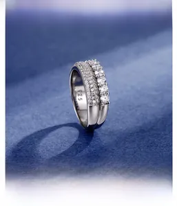 Close-up of S925 sterling silver ring with micro-pave setting and engraved hallmark