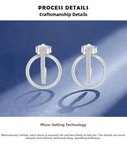 Macro shot of S925 silver double hoop earrings featuring intricate micro-pave diamond setting