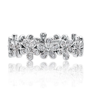 Funkelnder Gänseblümchenring aus S925 Sterlingsilber mit Zirkonia-Besatz für Damen