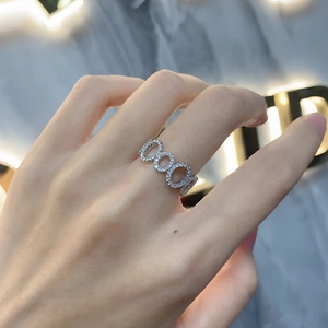 Minimalistischer S925 Sterlingsilber-Kettenring mit Pavé-Zirkonia für Damen
