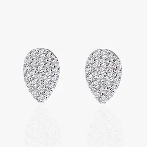Boucles d'Oreilles Clous en Argent Sterling S925 Forme de Goutte pour Femme Micro Pavé Zircone Design Minimaliste Bijoux Mariage Fête