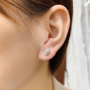 Élégantes boucles d'oreilles gouttes en argent 925 avec pavé de zircons étincelants