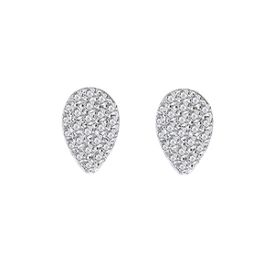 Boucles d'oreilles gouttes en argent sterling S925 avec pavage complet de zircons cubiques