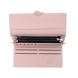 Détails de l'intérieur du portefeuille en cuir PU rose avec 8 fentes pour cartes