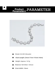 Macro detail of S925 sterling silver sunflower bracelet with sparkling cubic zirconia