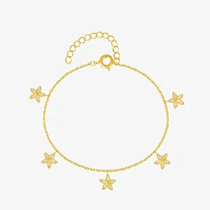 Bracelet Pendentif Trèfle en Argent Sterling 925 Avec Incrustation de Strass Chaîne Réglable Bijoux de Mode pour Femmes Cadeau