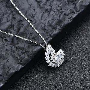 Elegant S925 silver necklace with swirl flower pendant and sparkling zircon accents