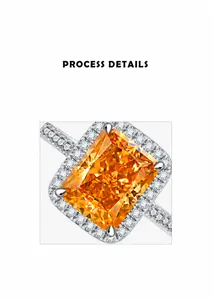 Macro shot showing micro-inlay process and radiant cut orange gemstone on silver ring