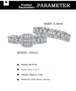 Detailed view of S925 sterling silver ring set with zircon pavé and fence design