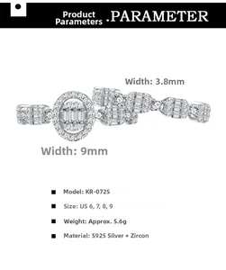 Vue détaillée des dimensions et spécifications techniques de la bague ovale en argent S925