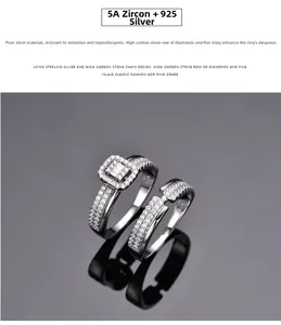 Macro shot of S925 sterling silver rings with 5A zircon and 925 hallmark engraving
